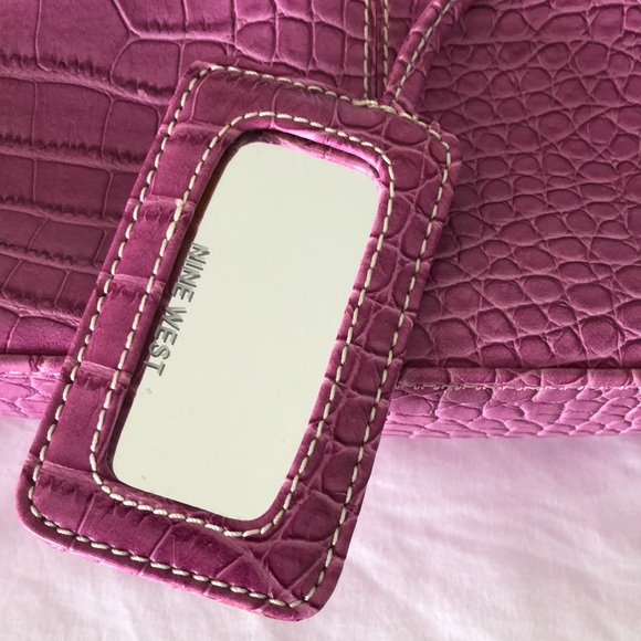 VINTAGE “NINE WEST” LAVENDER CROC LEATHER SHOULDER BAG! 1990’s ERA! EUC! - Picture 8 of 8